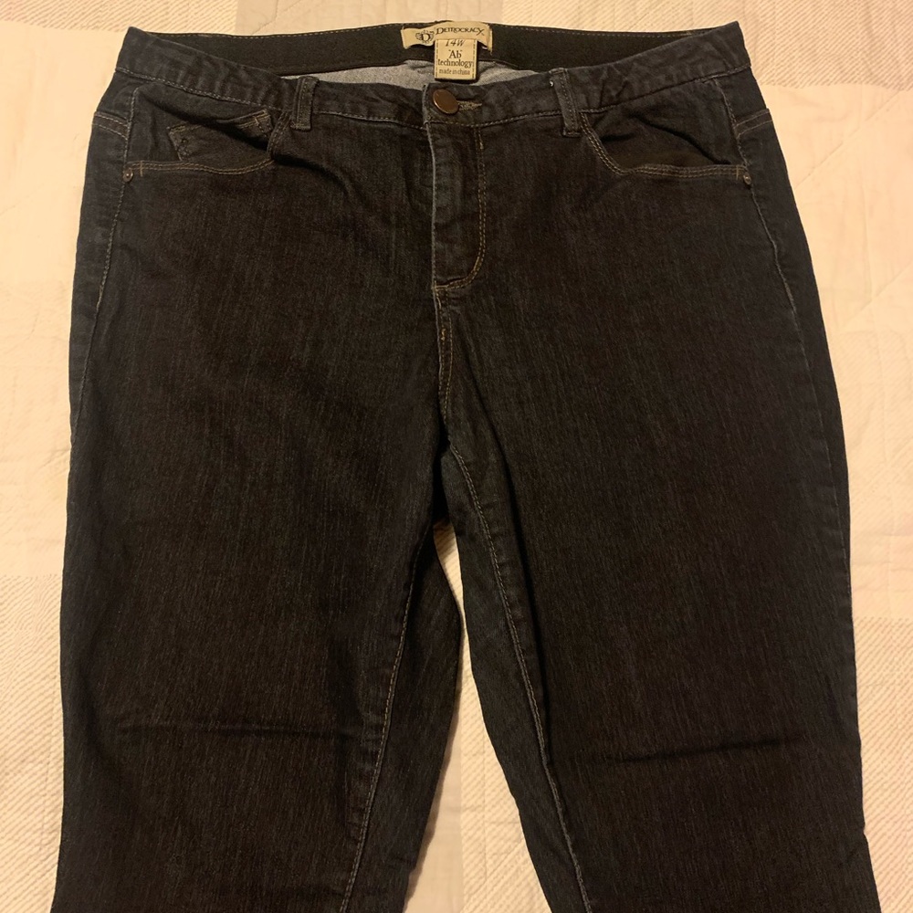 Democracy Dark Indigo Blue Ab Tech Skinny Jeans